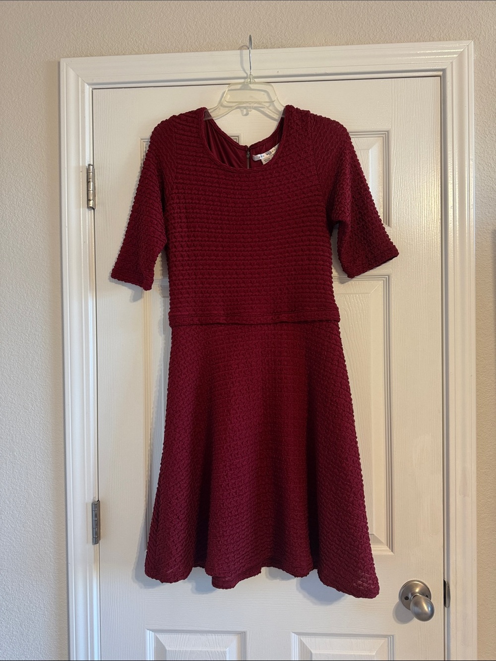 Women’s Textured Burgundy Dress - Brand Unspecified